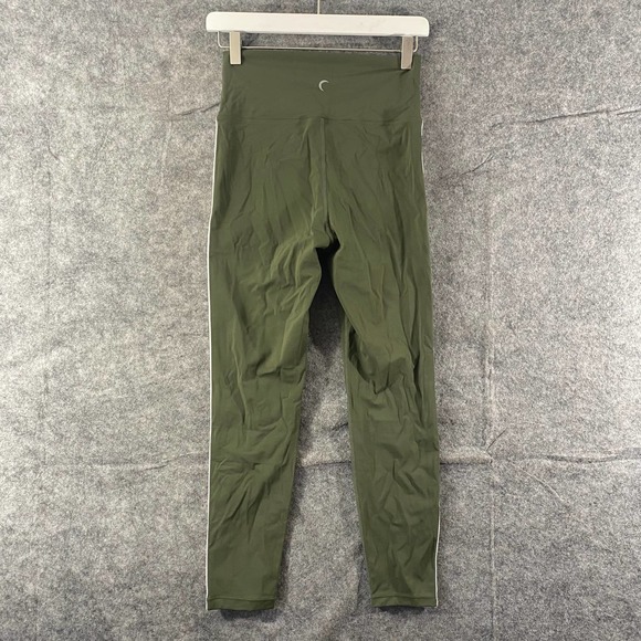 ZYIA Active Leggings 4 Forest Green High Rise Stripe Luxe 7/8 Workout - Picture 3 of 11